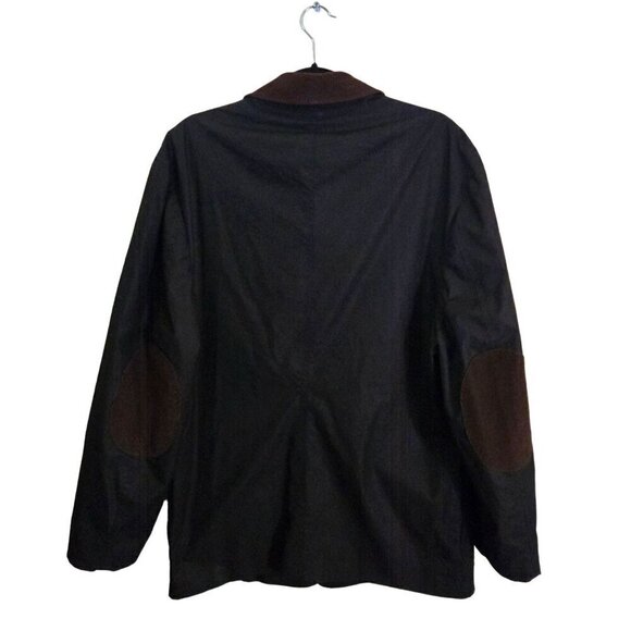 Kroon Black Brown Corduroy Collar Elbow Patches Chore Jacket Size L - Picture 2 of 7